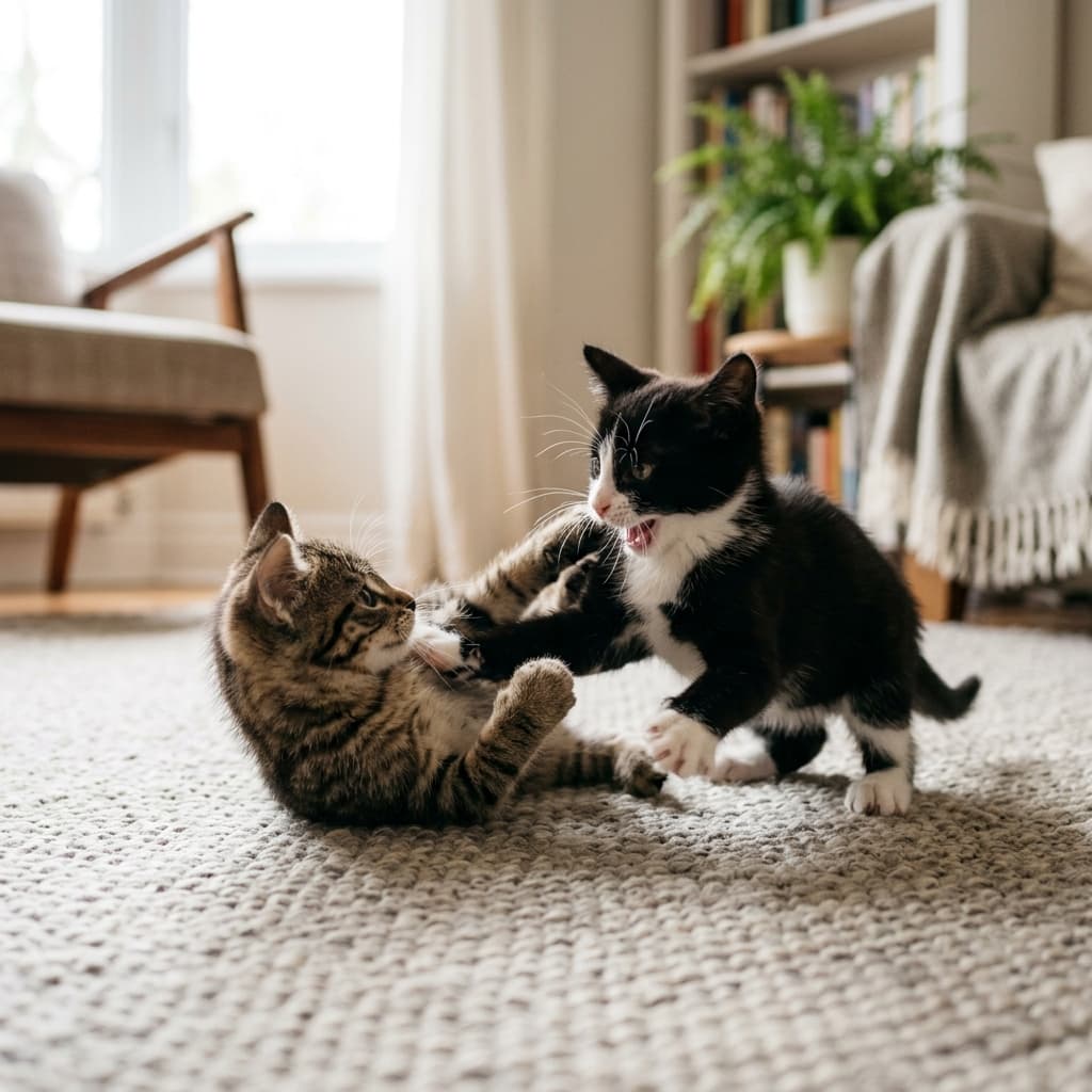 Kittens playing together