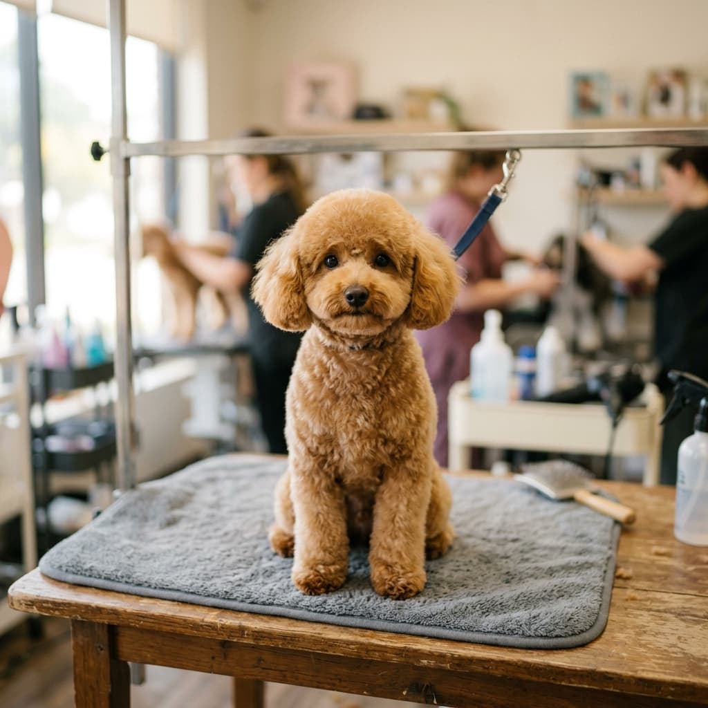Freshly groomed poodle